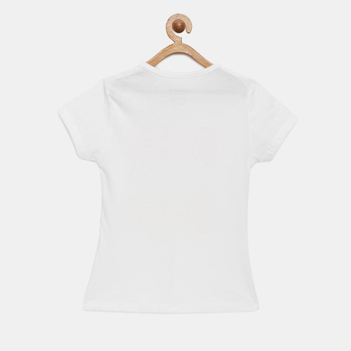 Girls Printed Cotton T-Shirt