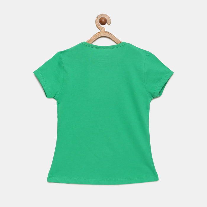 Girls Printed Cotton T-Shirt