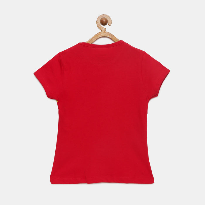 Girls Printed Cotton T-Shirt