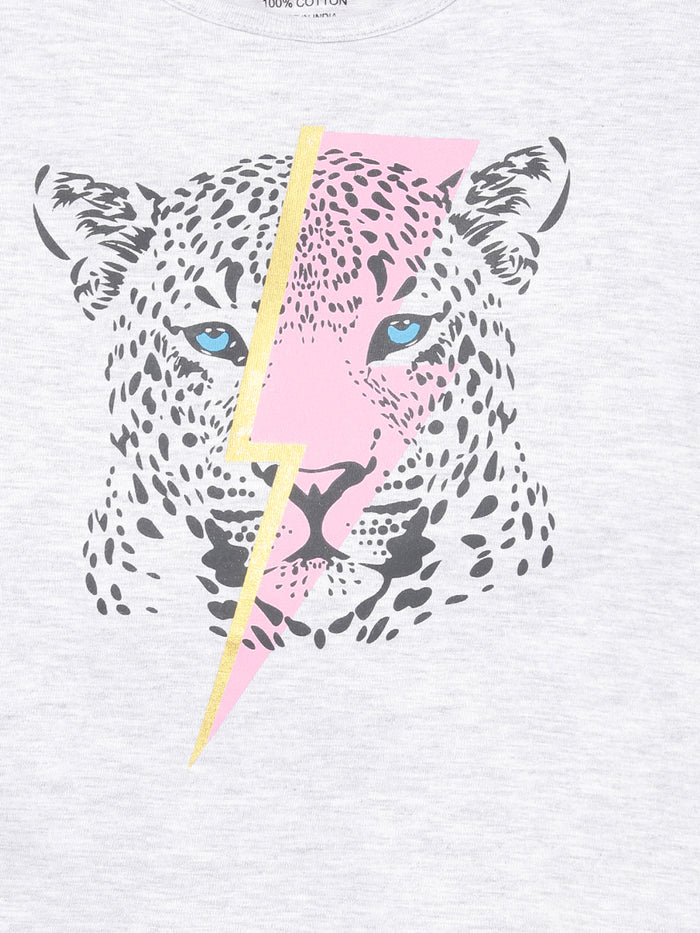 Girls Printed Cotton T-Shirt