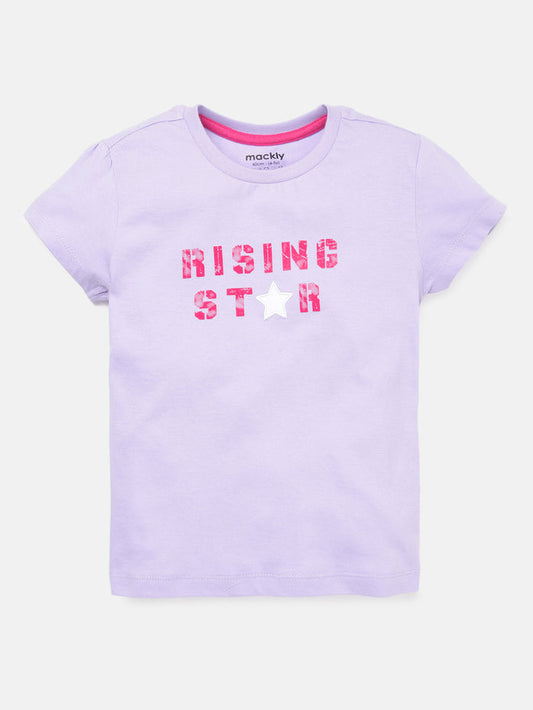 Girls Printed Embroidered Cotton T-Shirt