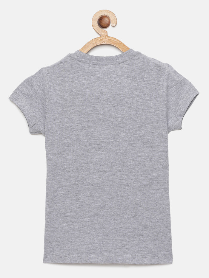 Girls Puff Printed Cotton T-Shirt