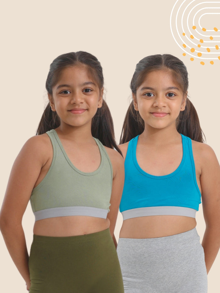 Girls Racerback Trainer Bra, Pack of 2 | Non-Padded