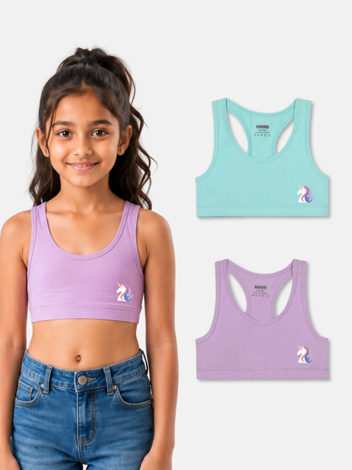 Girls Racerback Trainer Bra, Pack of 2 | Non-Padded