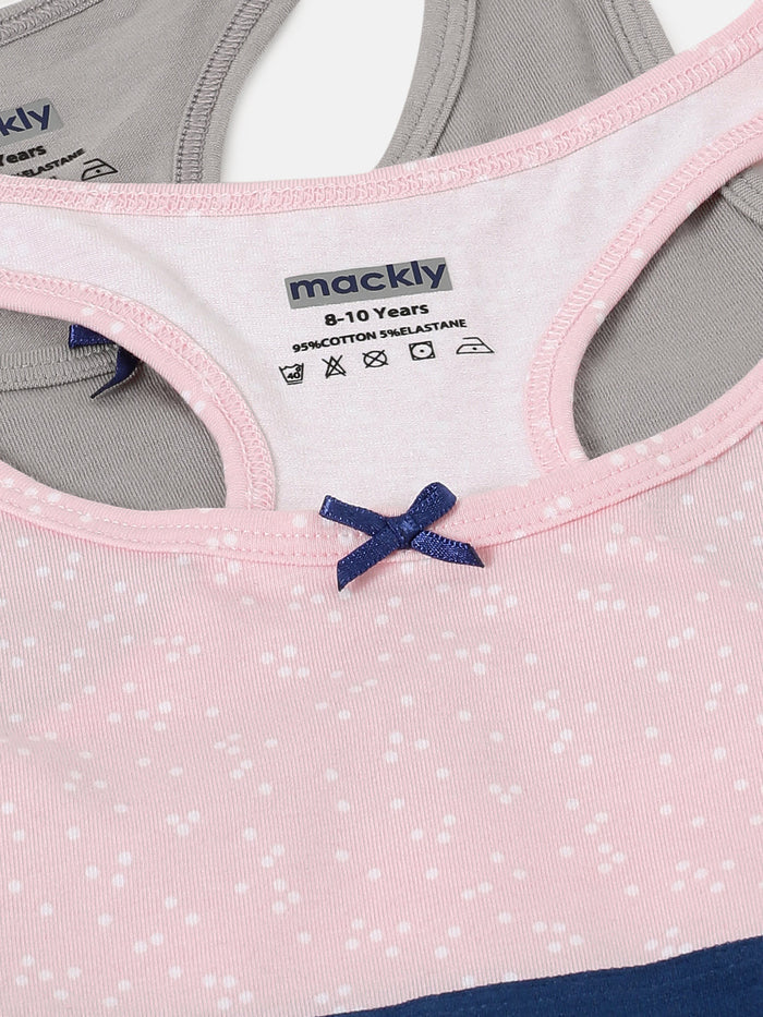 Racer Back Trainer Bra - Grey/Peech