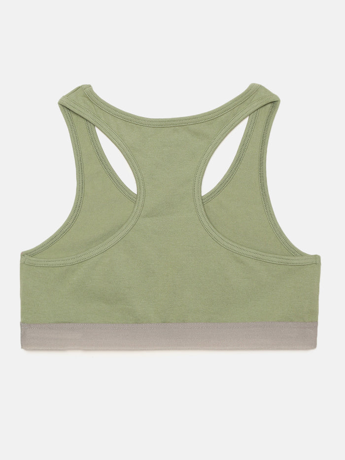 Racer Back Trainer Bra - Olive Green