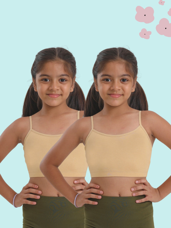 Girls Spaghetti Strap Trainer Bra, Pack of 2 | Non-Padded