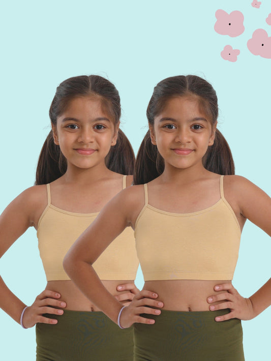 Girls Spaghetti Strap Trainer Bra, Pack of 2 | Non-Padded