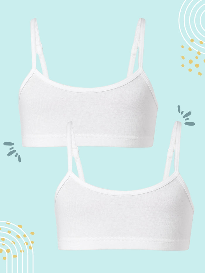 Girls Spaghetti Strap Trainer Bra, Pack of 2 | Non-Padded