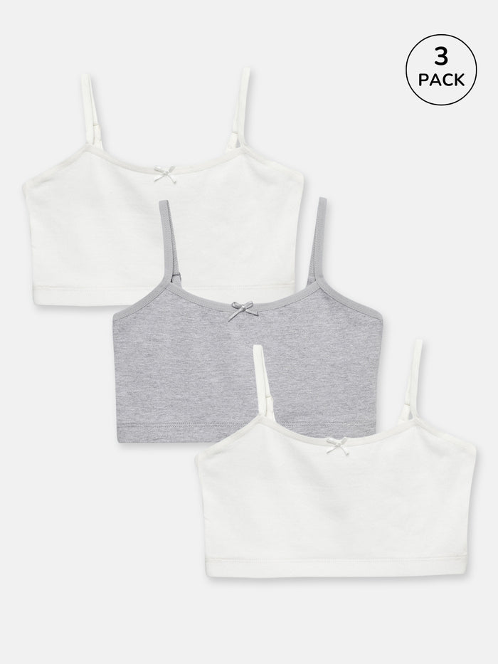 Girls Spaghetti Strap Trainer Bra, Pack of 3 | Non-Padded