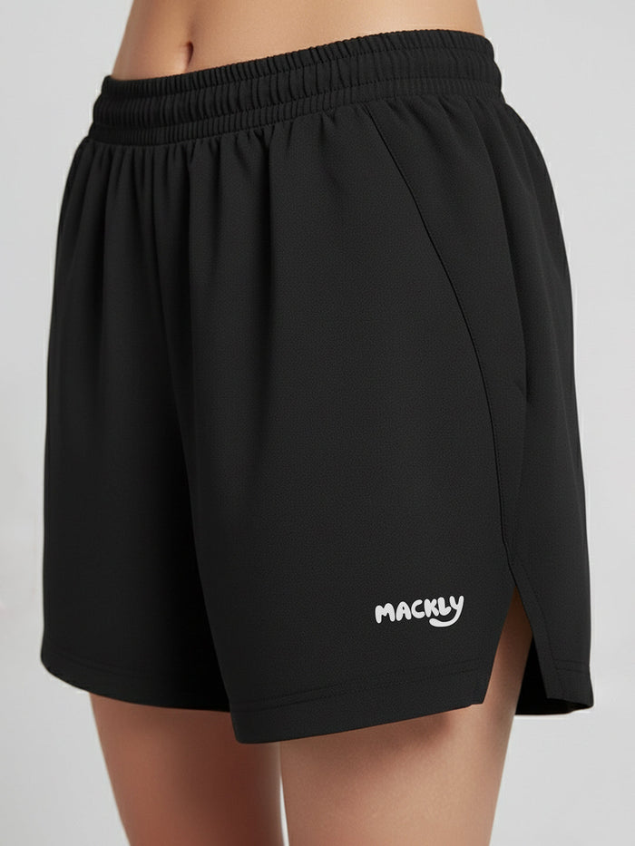 GIRLS SPILT SPORTS SHORTS - BLACK