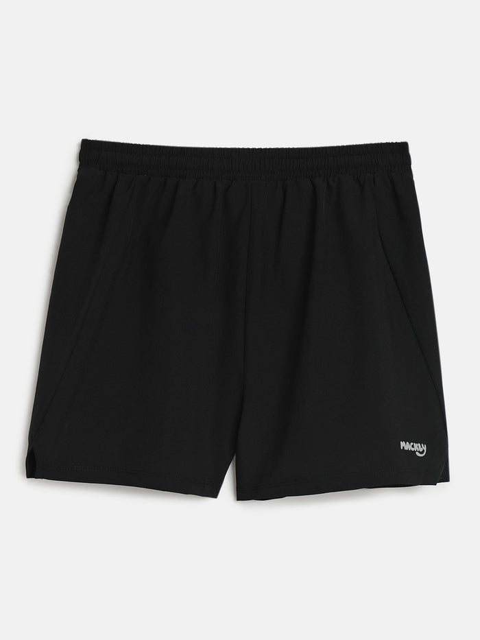 GIRLS SPILT SPORTS SHORTS - BLACK