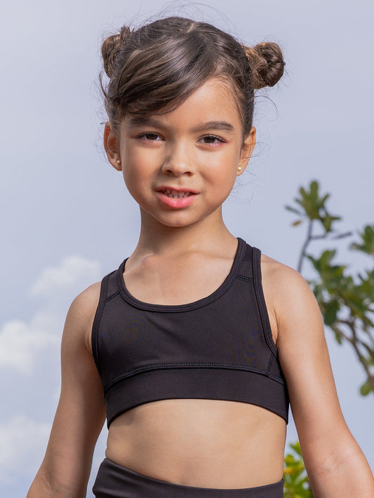 GIRLS SPORTS BRA - BLACK (NON-PADDED)