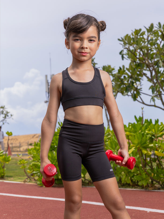 GIRLS SPORTS BRA - BLACK (NON-PADDED)
