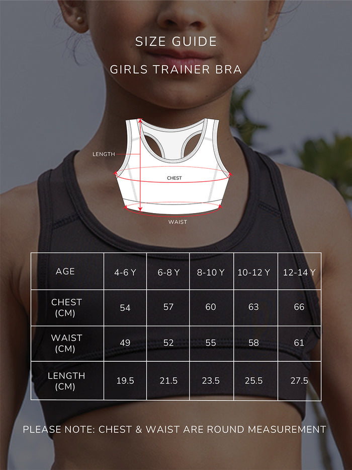 GIRLS SPORTS BRA - BLACK (NON-PADDED)
