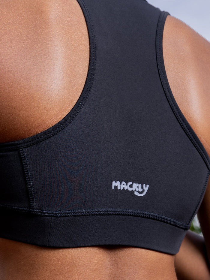 GIRLS SPORTS BRA - BLACK (PADDED)