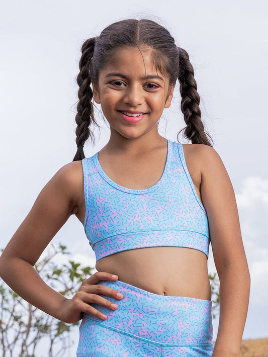 GIRLS SPORTS BRA - DONUT SPRINKLE (PADDED)