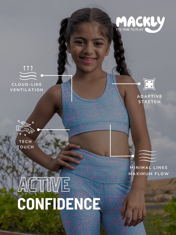 GIRLS SPORTS BRA - DONUT SPRINKLE (PADDED)