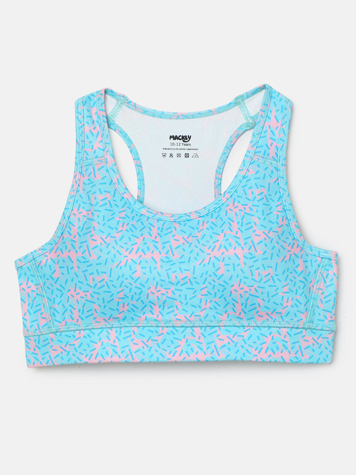 GIRLS SPORTS BRA - DONUT SPRINKLE (PADDED)