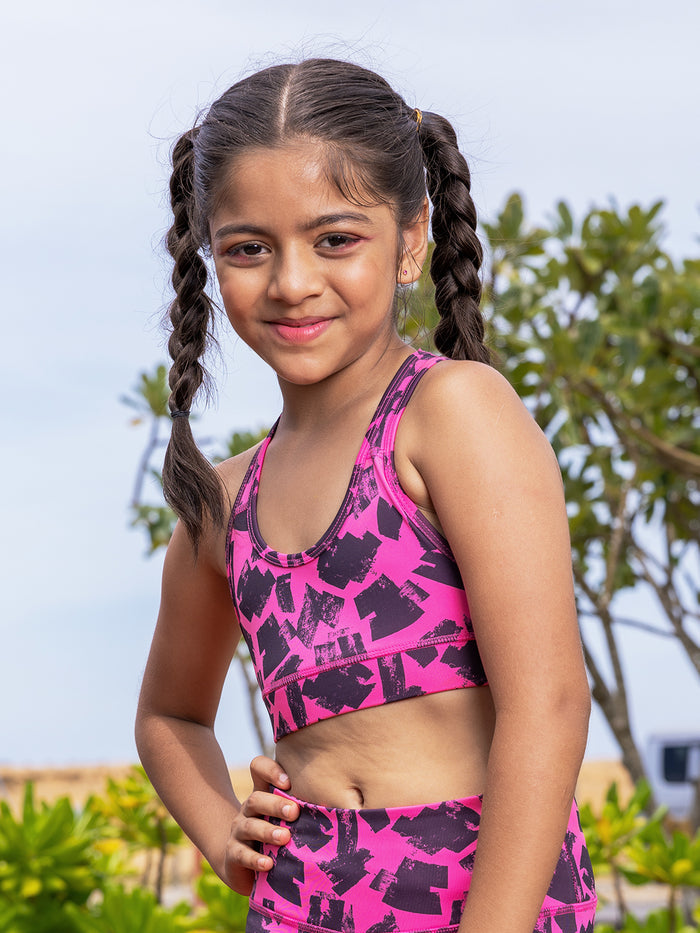 GIRLS SPORTS BRA - FAIRY FLOSS (NON-PADDED)