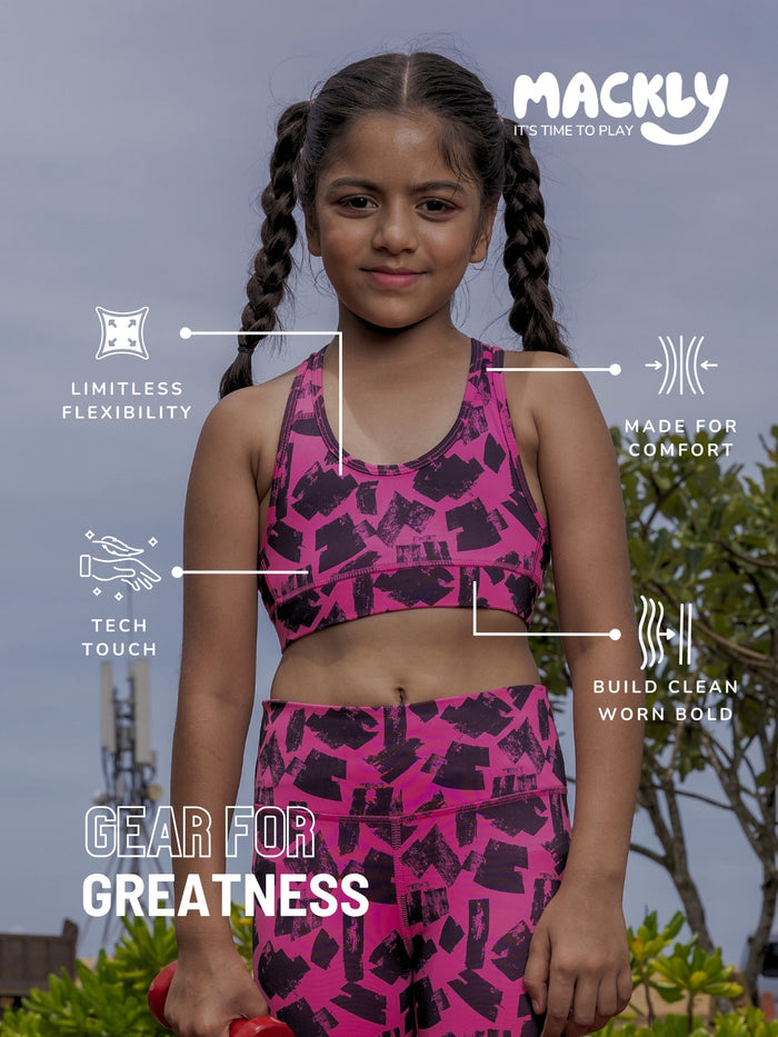 GIRLS SPORTS BRA - FAIRY FLOSS (NON-PADDED)