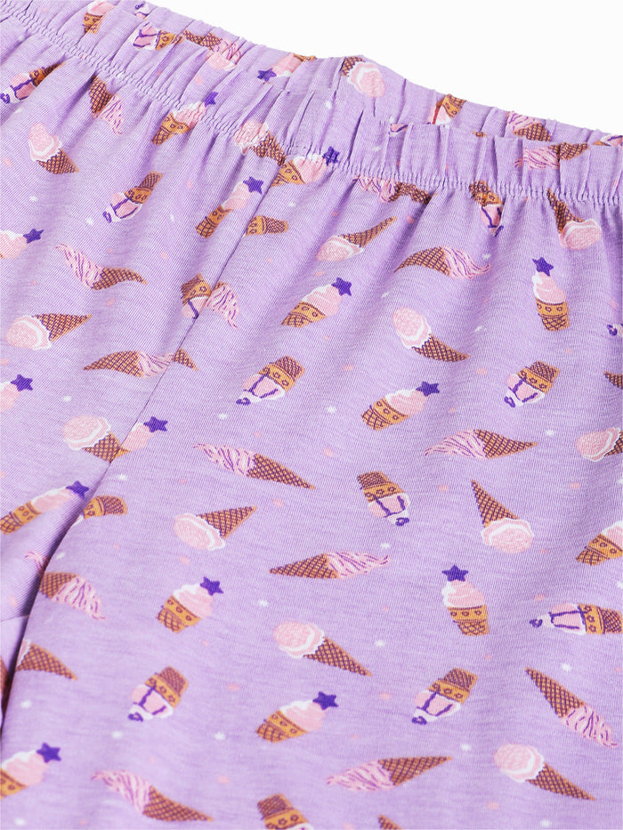 GIRLS TOP & PYJAMA SET - ICECREAM UNICORN