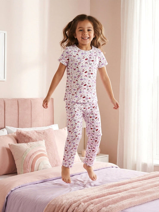GIRLS TOP & PYJAMA SET - MAGIC RAINBOW