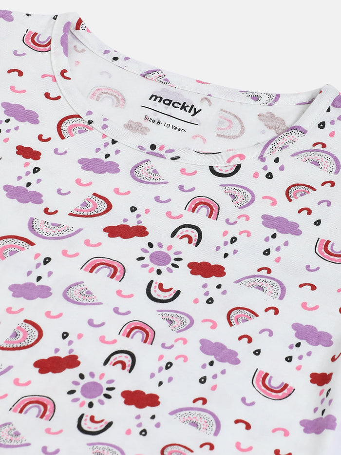 GIRLS TOP & PYJAMA SET - MAGIC RAINBOW