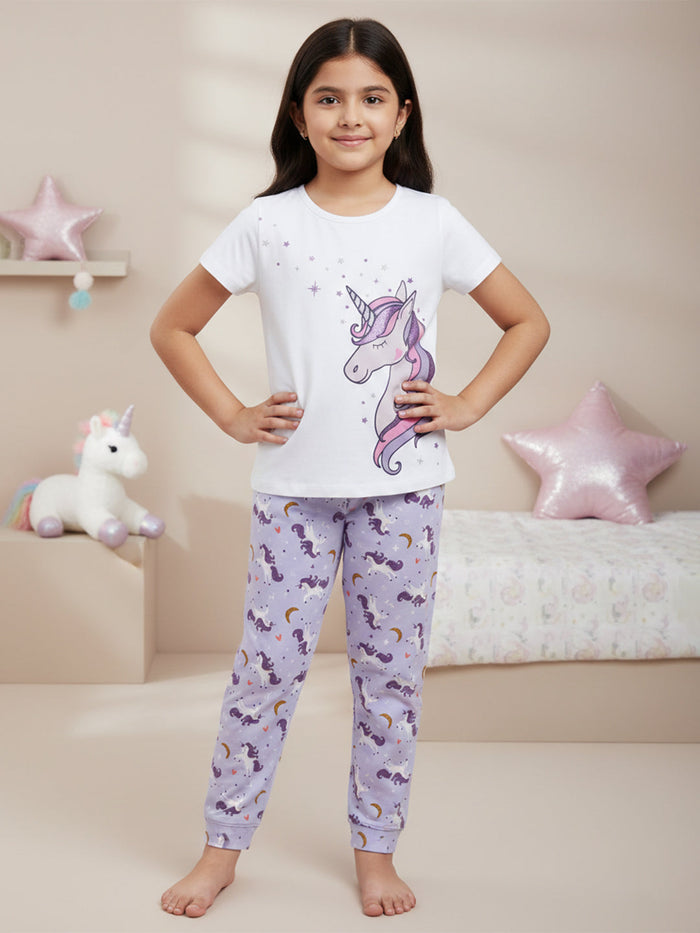 GIRLS TOP & PYJAMA SET - SPARKLE UNICORN
