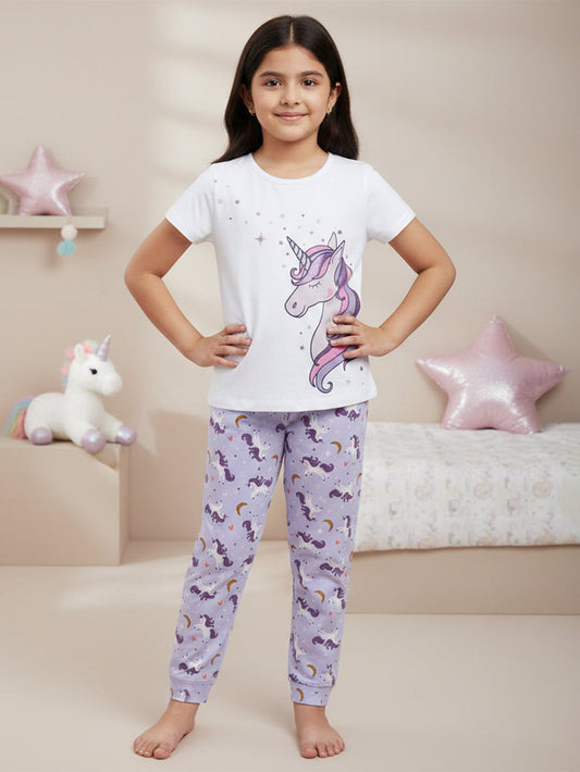 GIRLS TOP & PYJAMA SET - SPARKLE UNICORN