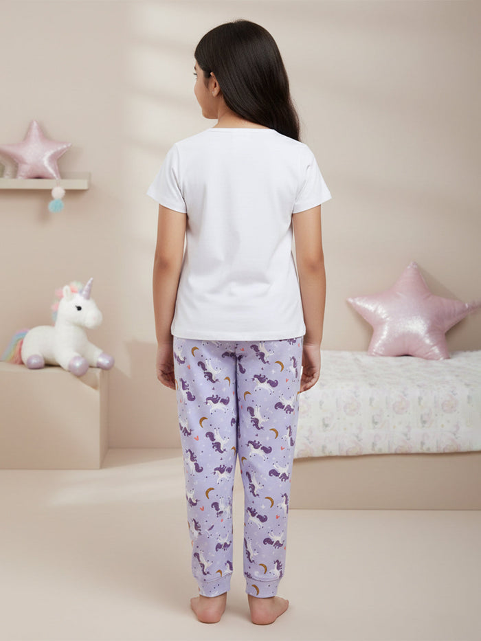 GIRLS TOP & PYJAMA SET - SPARKLE UNICORN