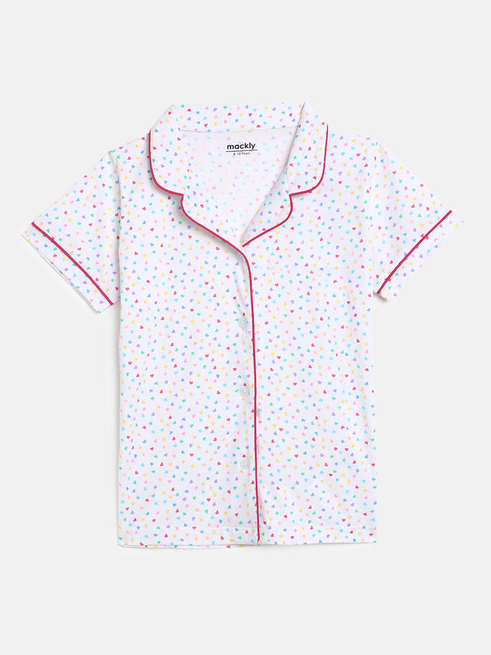 Girls Top & Pyjama Set - Tiny Hearts