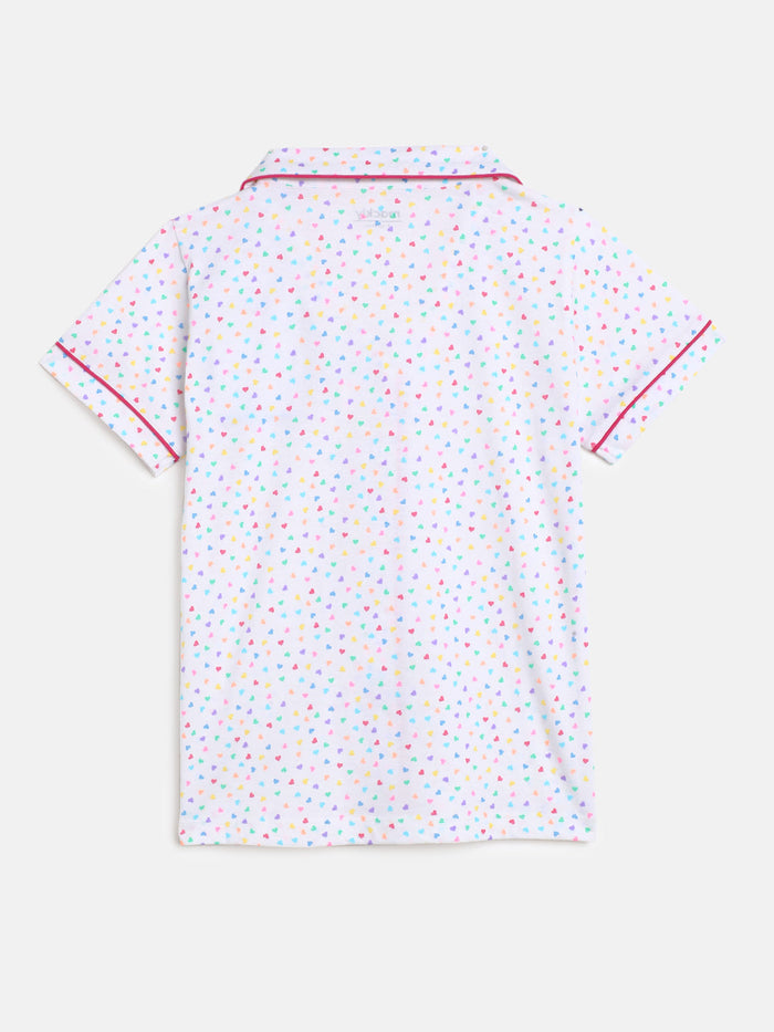 Girls Top & Pyjama Set - Tiny Hearts