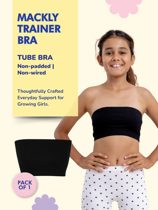 GIRLS TUBE BRA, BLACK