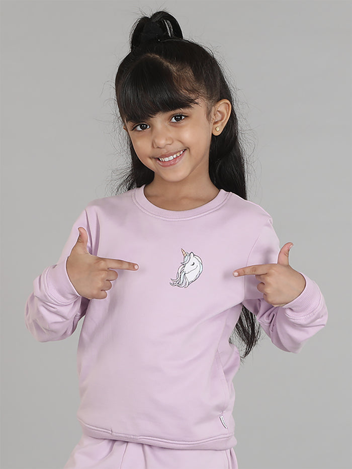 Girls Unicorn Crewneck Sweatshirt