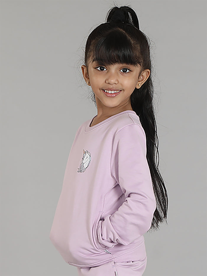 Girls Unicorn Crewneck Sweatshirt