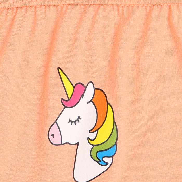 Girls' Unicorn Print Boxer Shorts – Pack of 6 | Cotton Comfort Innerwear by Redrose | BABY-125