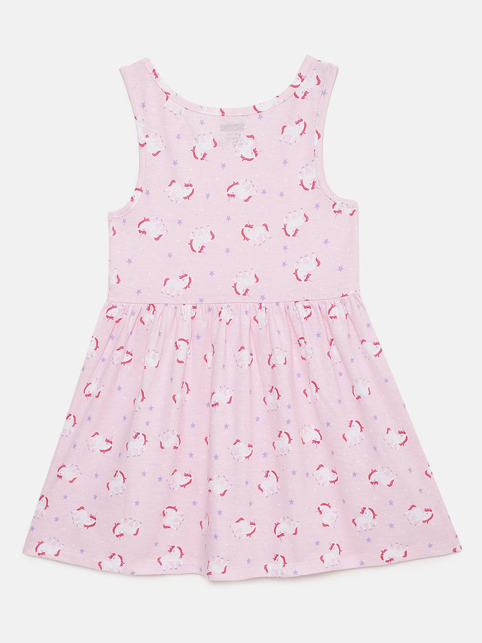 Girls Unicorn Printed Cotton dress(2-4 Yrs, 6-8 yrs, 8-10 Yrs)