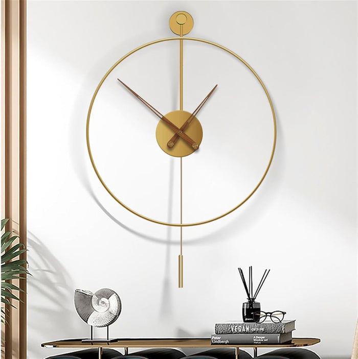 Golden Ring Metal Wall Clock