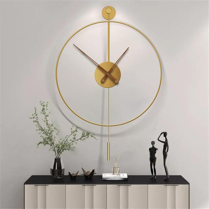 Golden Ring Metal Wall Clock