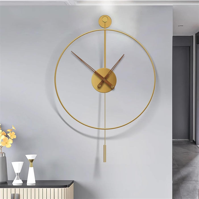 Golden Ring Metal Wall Clock