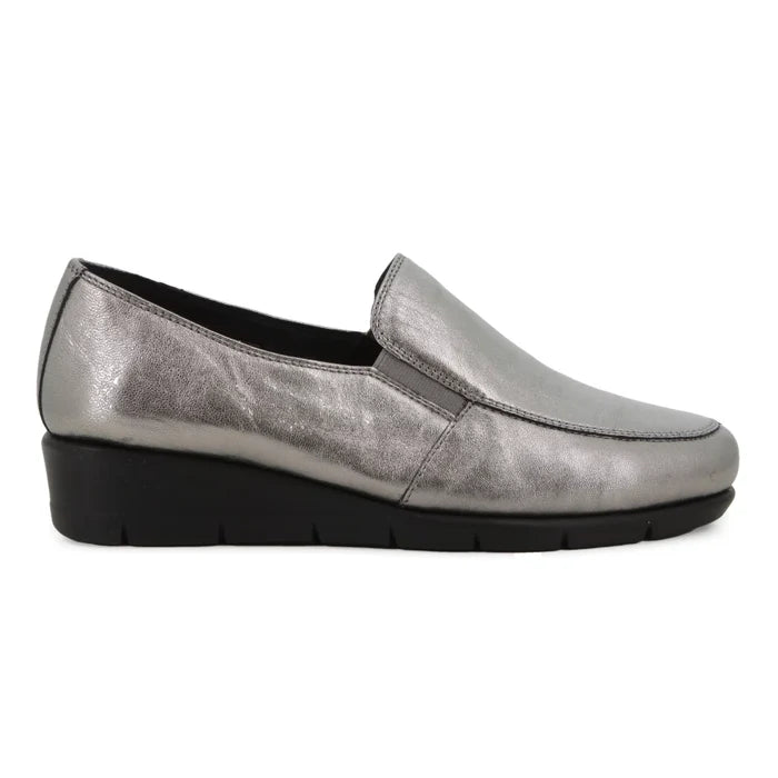 Grecia Slip on Casuals Antique Silver Leather
