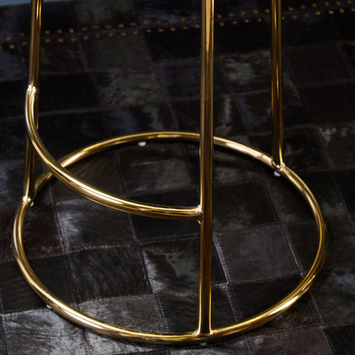 Grey Velvet and Gold Tall Bar Stool - Modern Home Interiors
