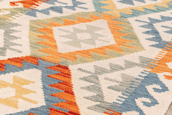 Handmade Afghan Kilim short runner - 310203