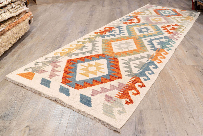 Handmade Afghan Kilim short runner - 310203