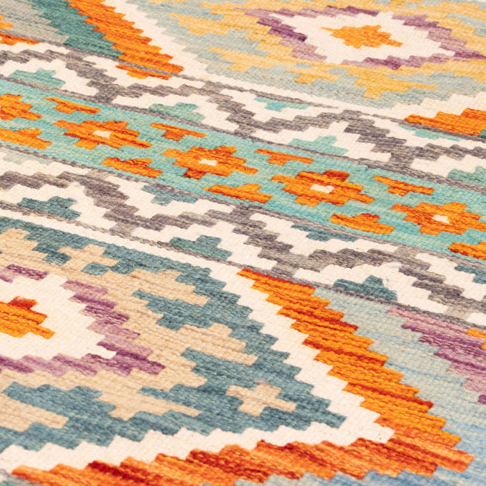 Handmade Afghan Kilim short runner - 310206