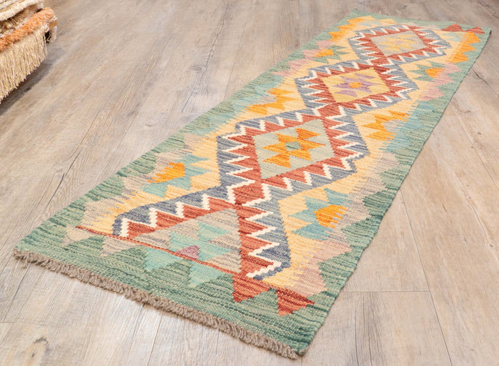 Handmade Afghan Kilim short runner - 310212