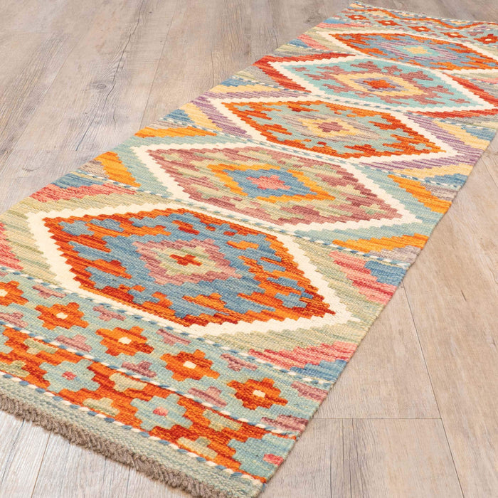 Handmade Afghan Kilim short runner - 310214