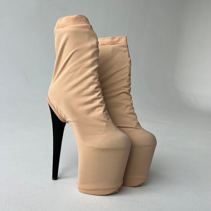 Beige Pole dance shoe protectors long