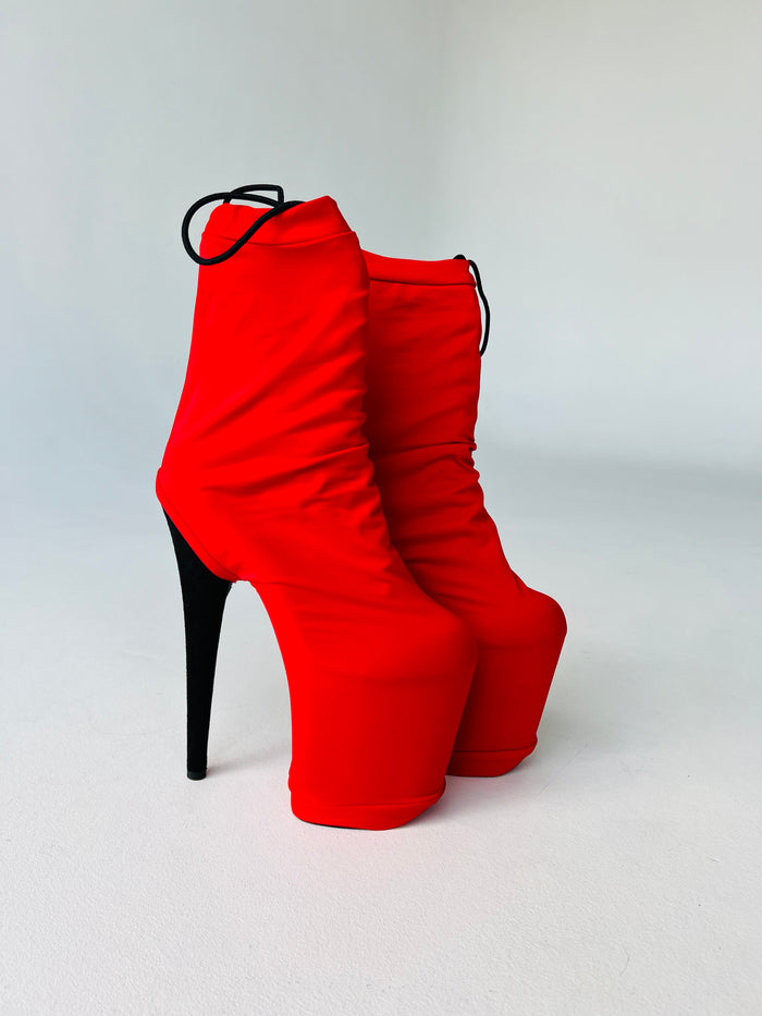 Red Pole dance shoe protectors long